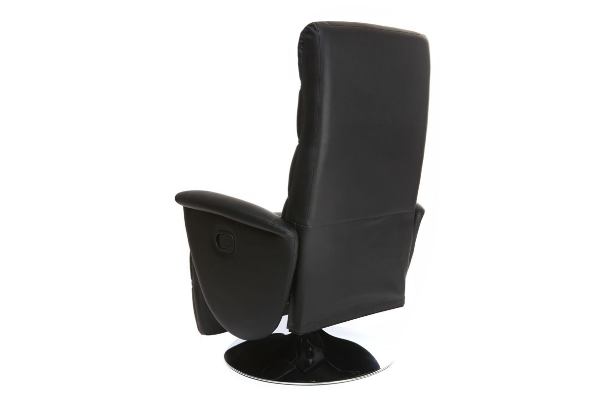 Fauteuil relax manuel noir NELSON