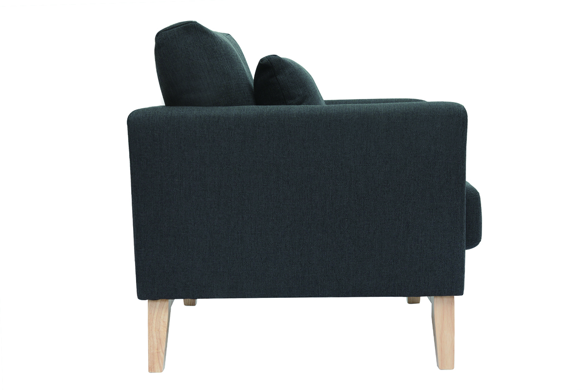 Fauteuil scandinave dhoussable en tissu gris fonc et bois clair OSLO