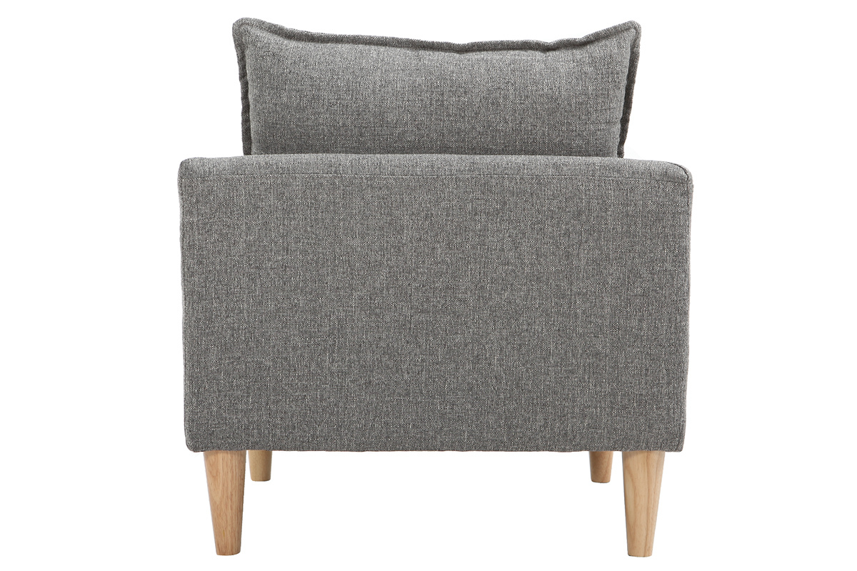 Fauteuil scandinave en tissu gris et bois clair KATE