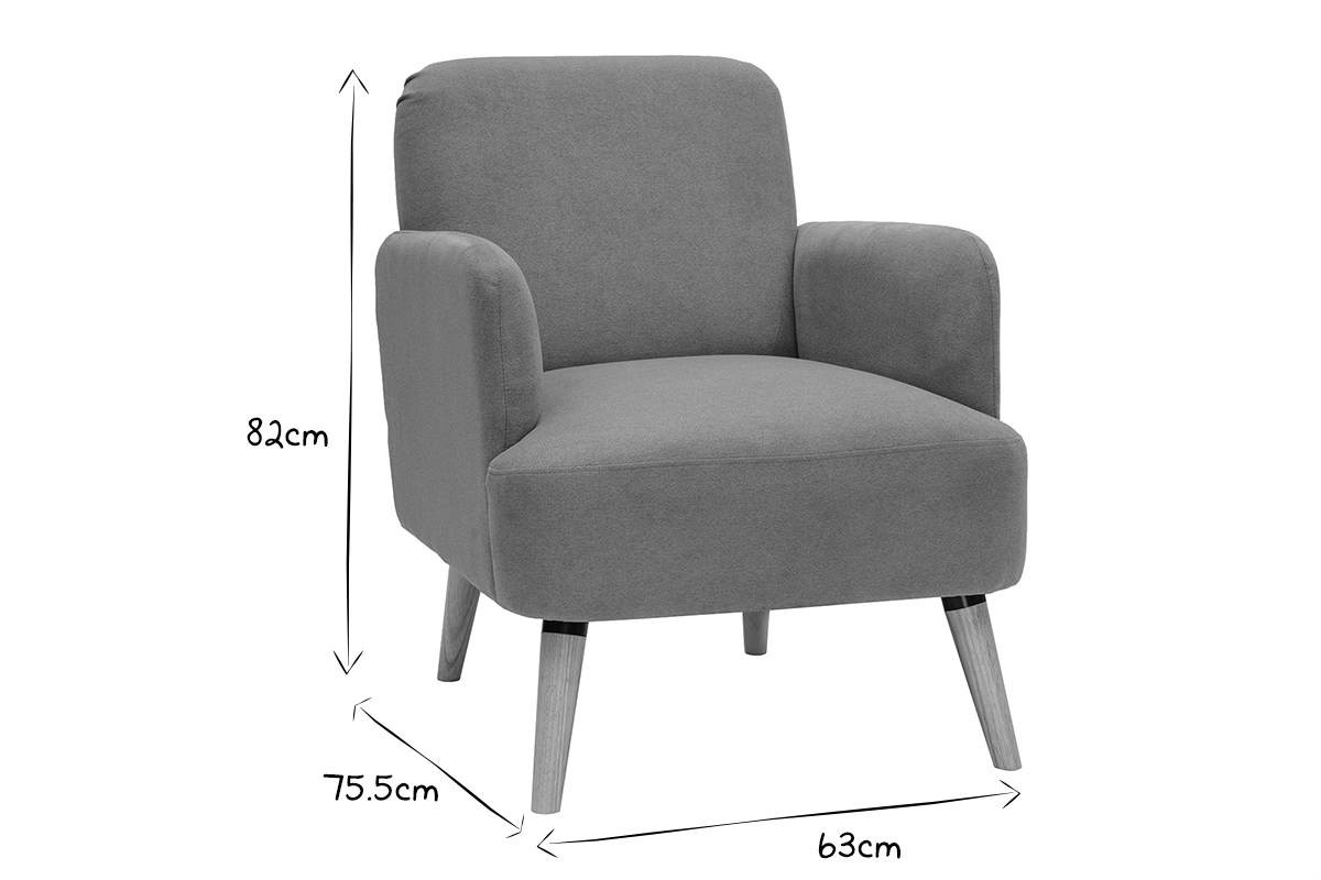 Fauteuil scandinave en tissu menthe  l'eau et bois clair ISKO