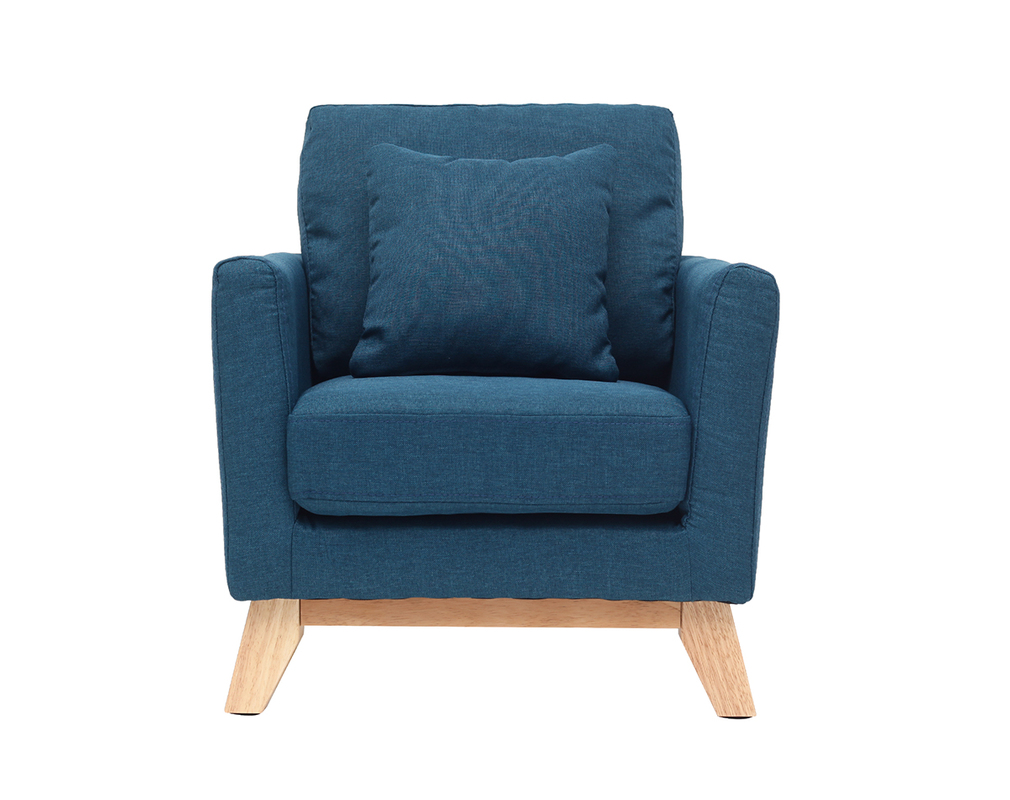 Fauteuil Scandinave Enfant Dehoussable En Tissu Bleu Canard Baby Oslo Miliboo