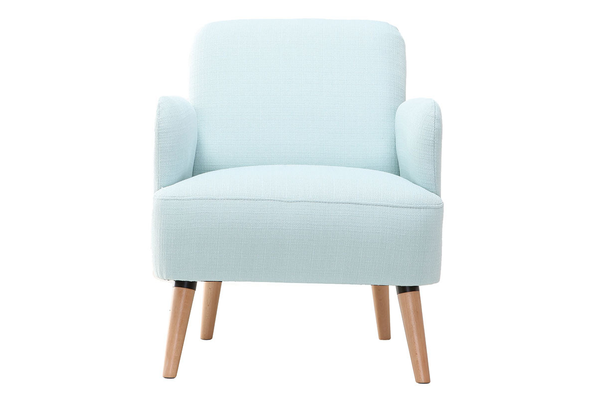 Fauteuil scandinave menthe  l'eau et bois clair ISKO