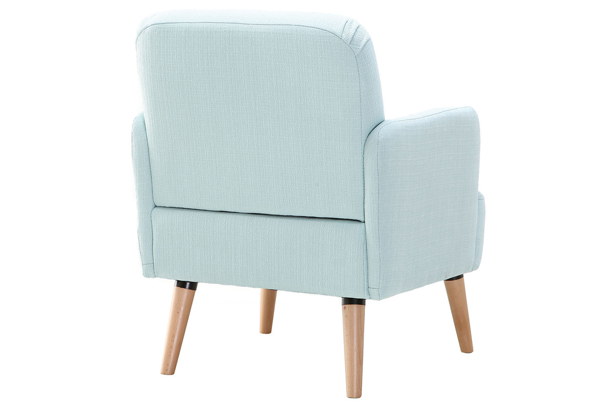 Fauteuil scandinave menthe  l'eau et bois clair ISKO