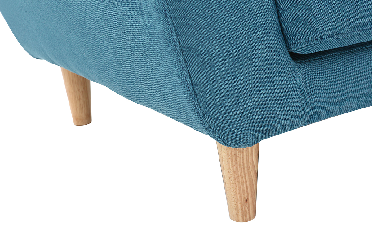 Fauteuil scandinave tissu bleu canard ALICE