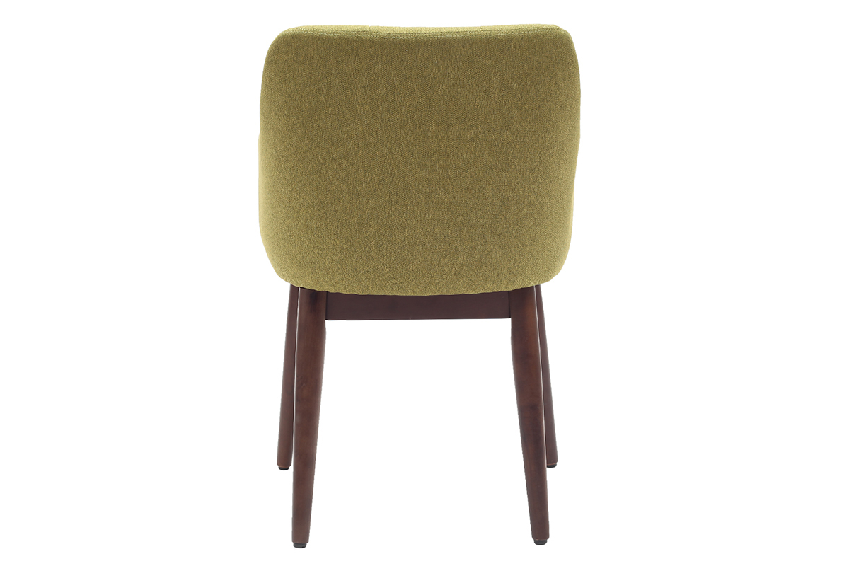 Fauteuil scandinave tissu vert et pieds bois (lot de 2) BALTIK