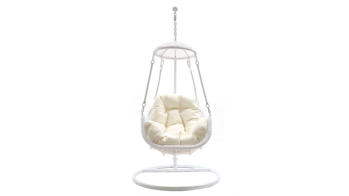 Fauteuil suspendu metal blanc BALI