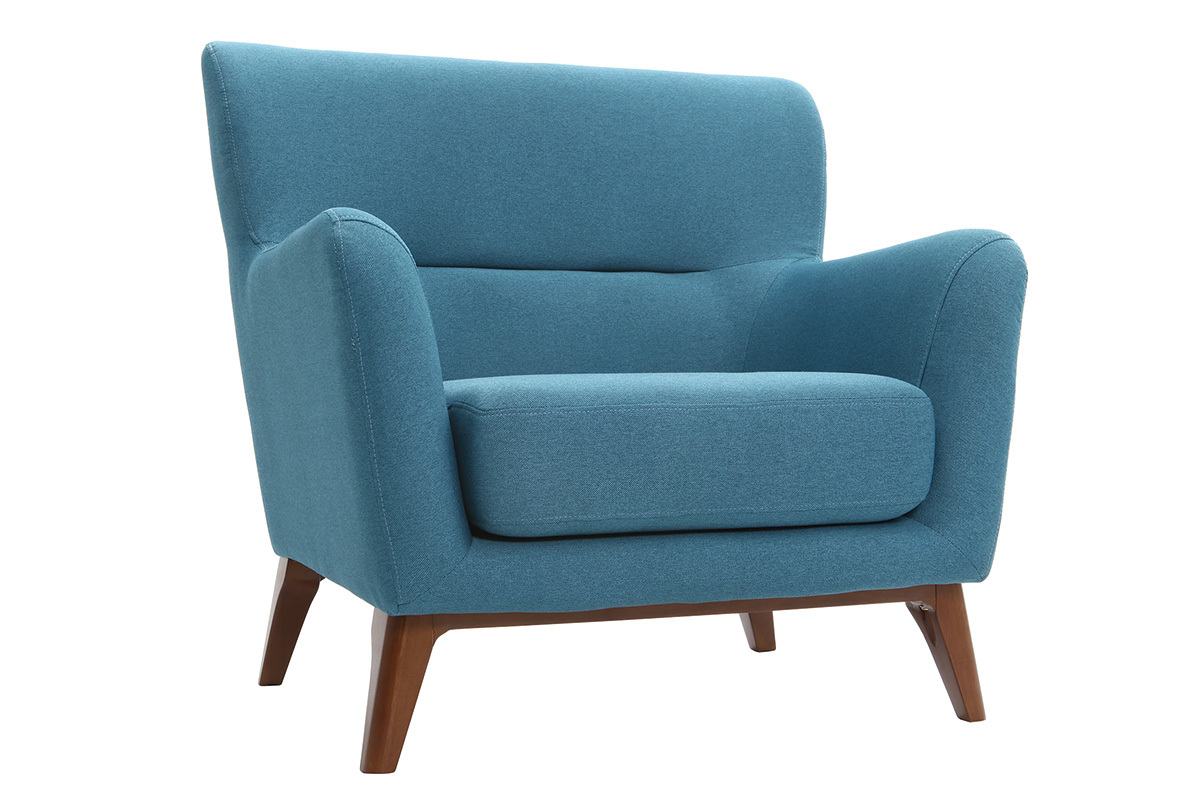 Fauteuil Vintage Bleu Canard Markus Miliboo