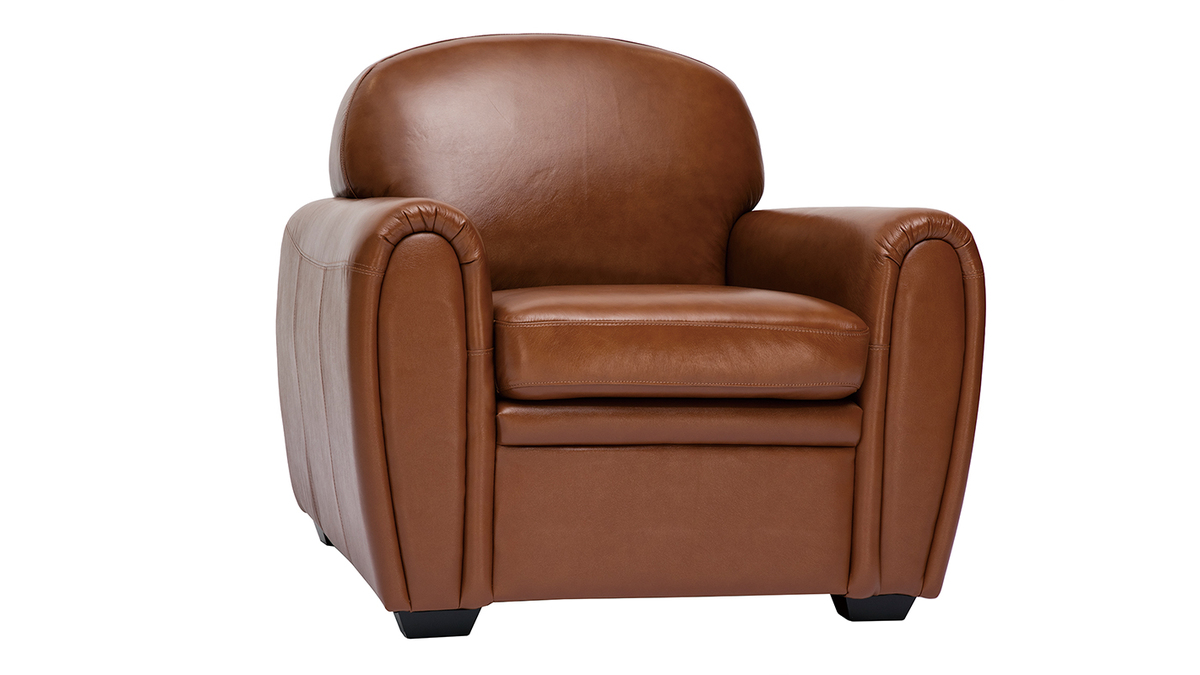 Fauteuil vintage cuir marron CLUB