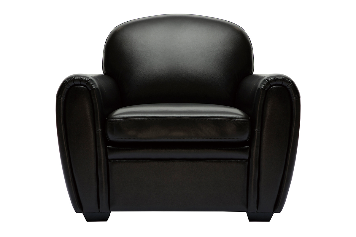 Fauteuil vintage cuir marron fonc CLUB