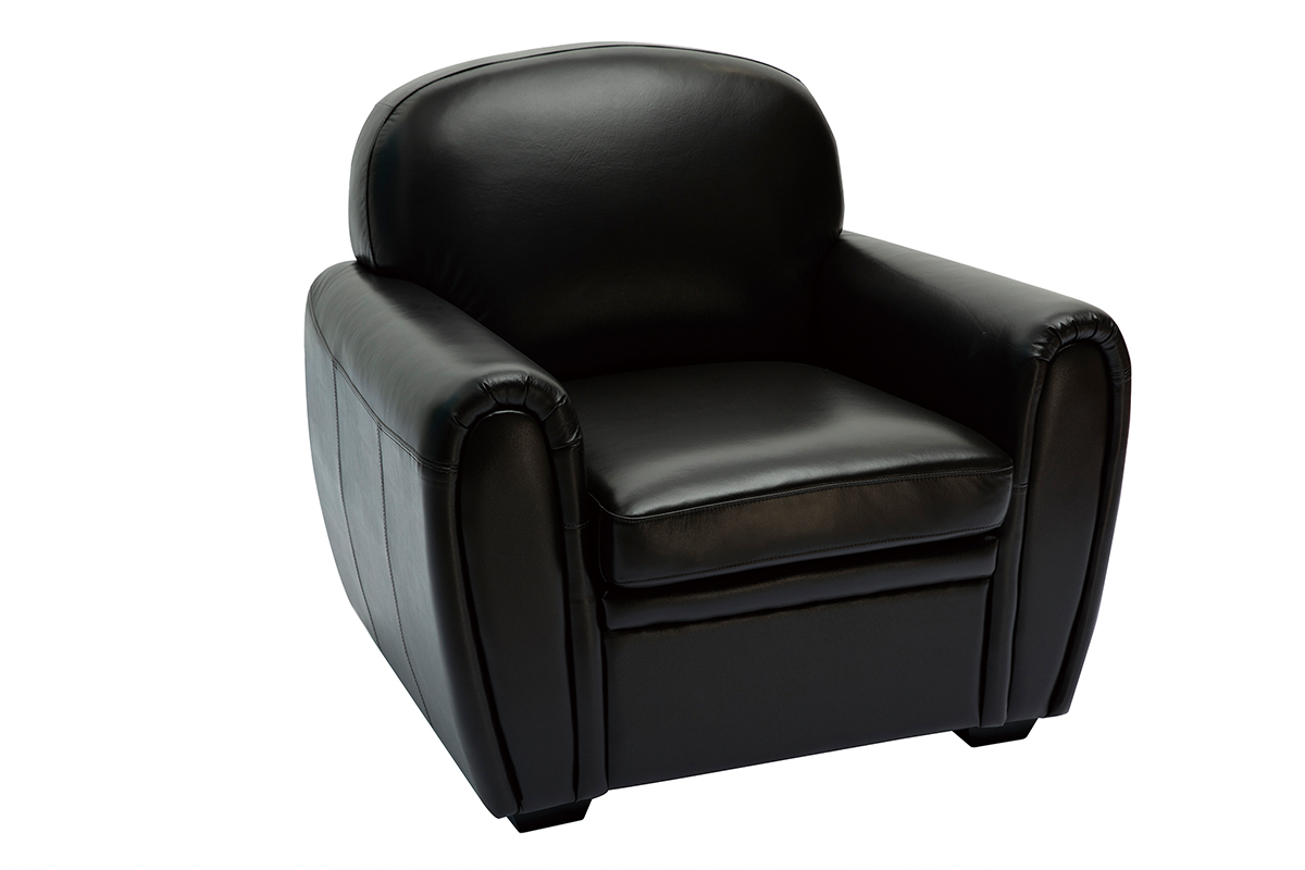 Fauteuil vintage cuir marron fonc CLUB