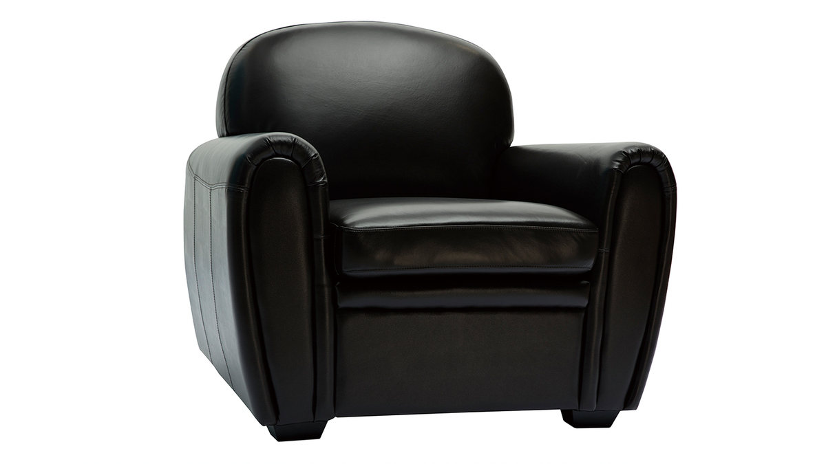 Fauteuil vintage cuir marron fonc CLUB