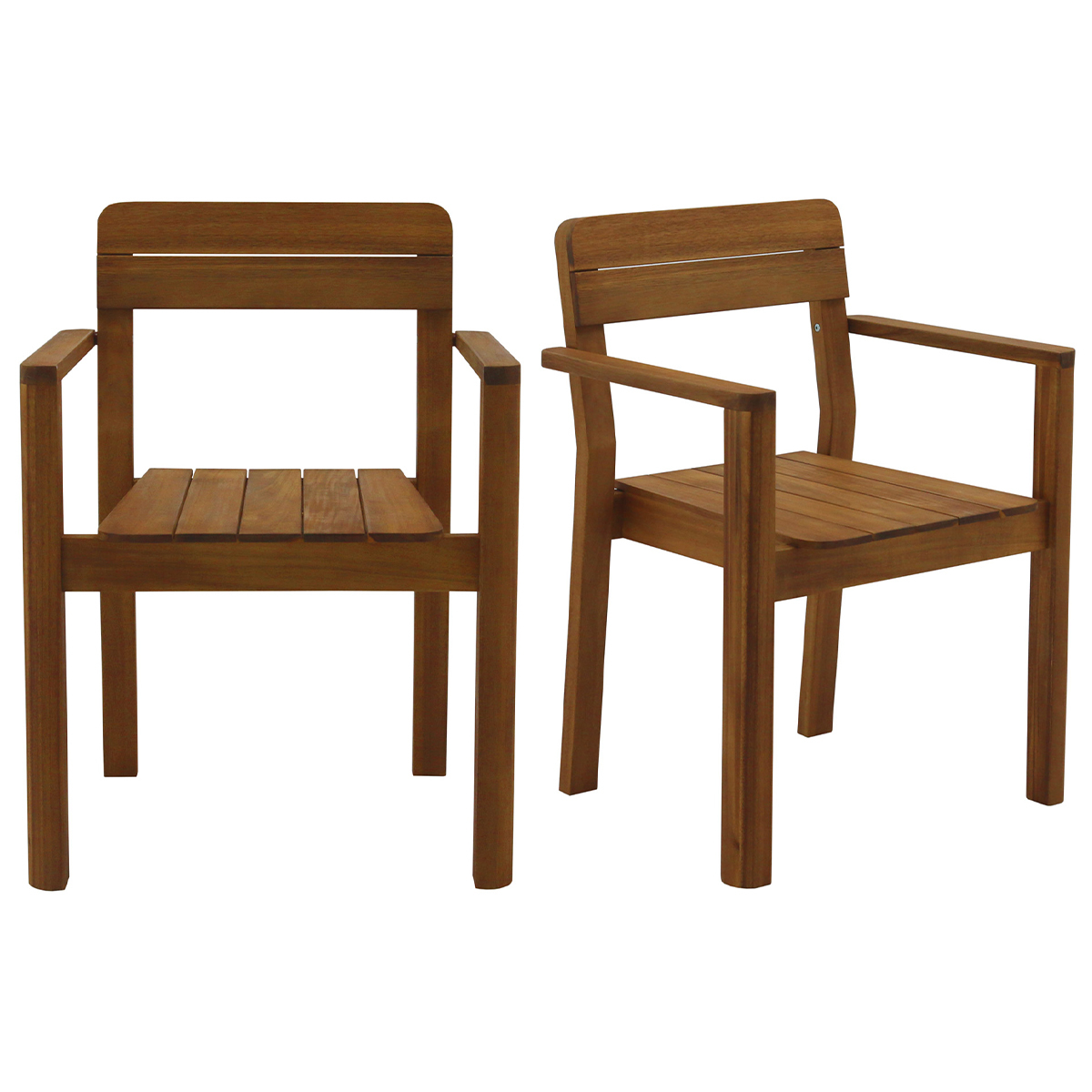 Fauteuils de jardin en bois massif (lot de 2) AKIS