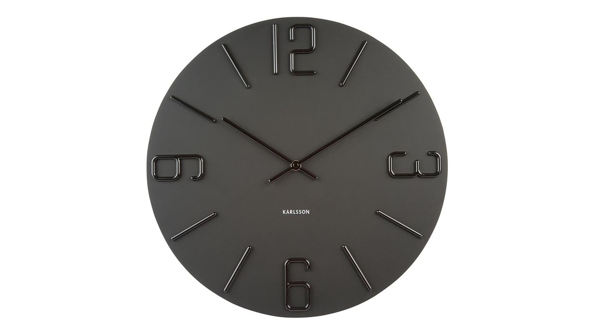 Horloge design noire RELIEF