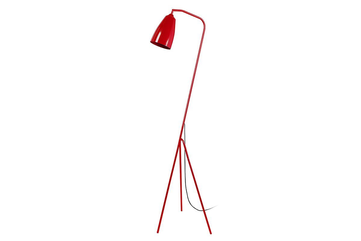 Lampadaire design trpied acier rouge FRIDAY