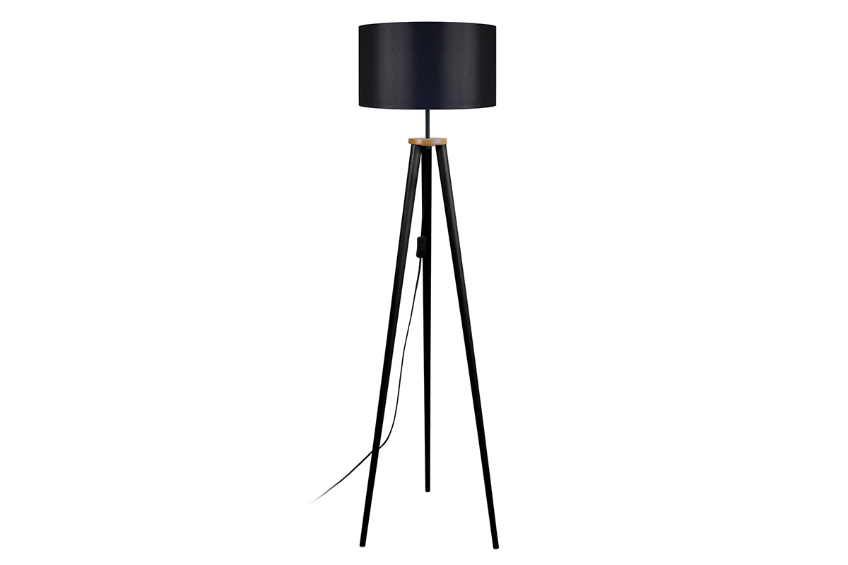 Lampadaire design trpied bois noir TRIPOD