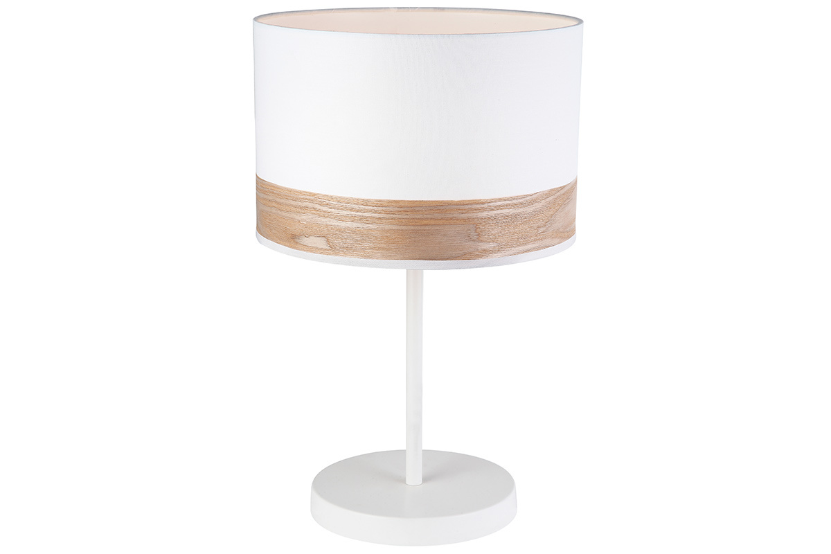 Lampe  poser blanc et bois NANI