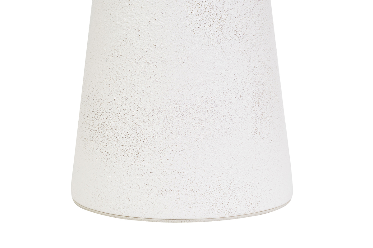 Lampe  poser blanche en cramique et abat-jour en rabane H47 cm JUNI