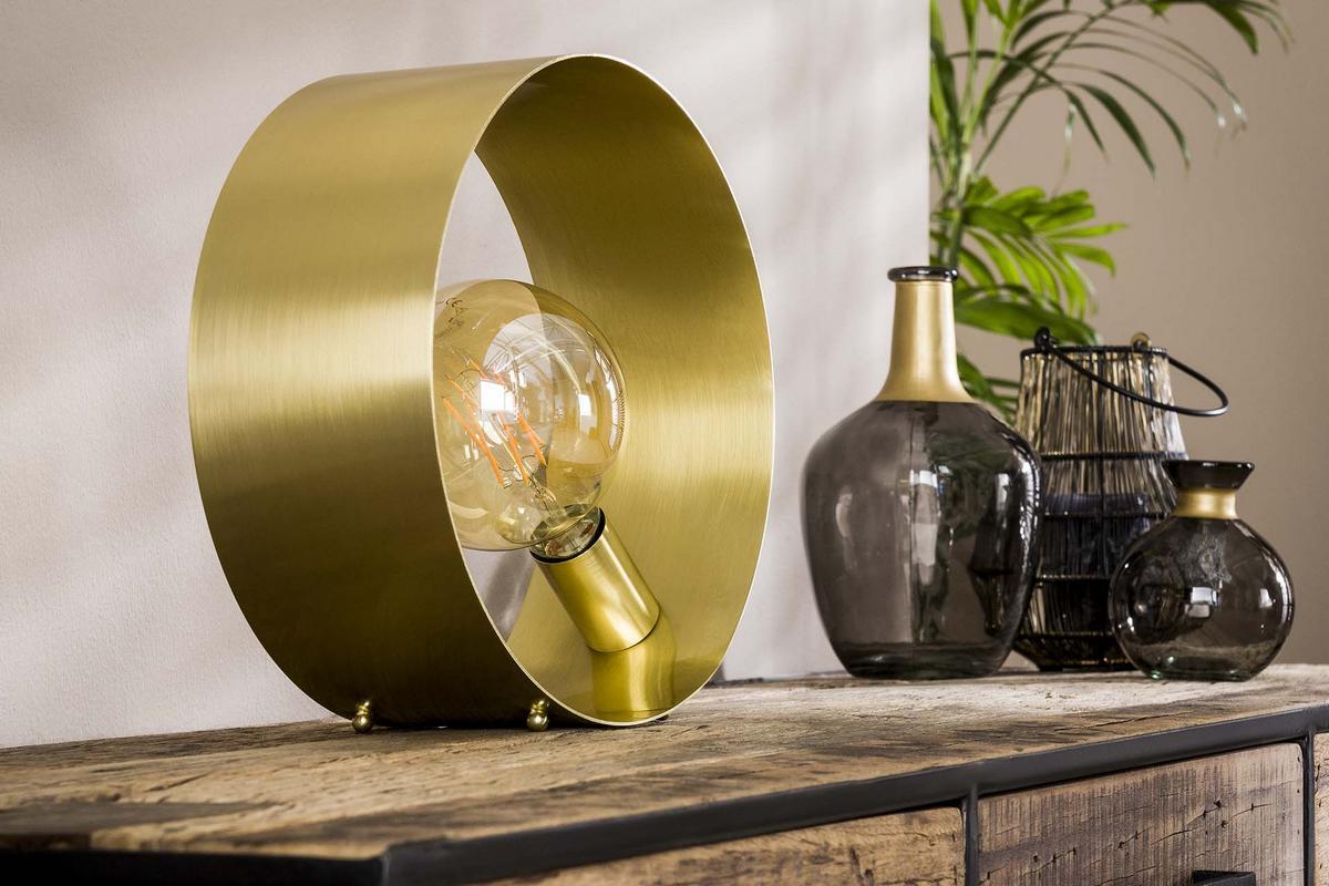 Lampe  poser design H30 cm mtal bross dor ORIA