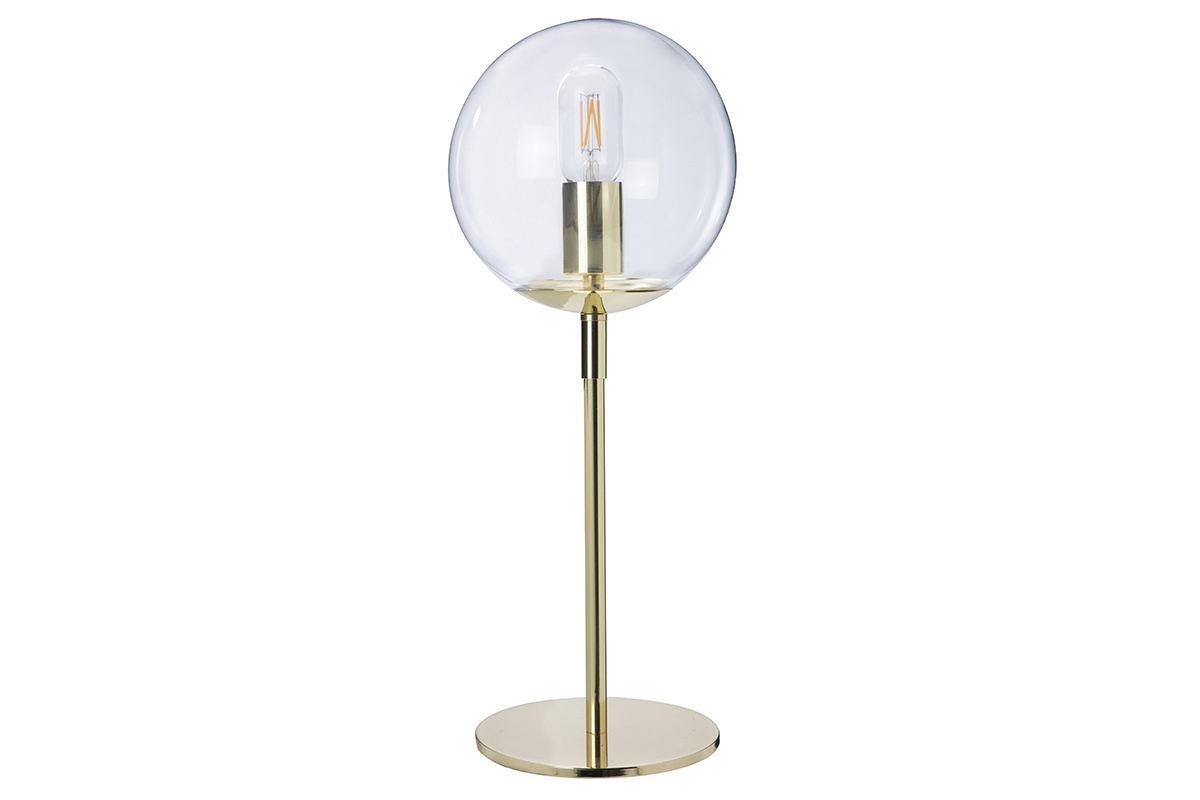 Lampe  poser en mtal dor et verre SOAP