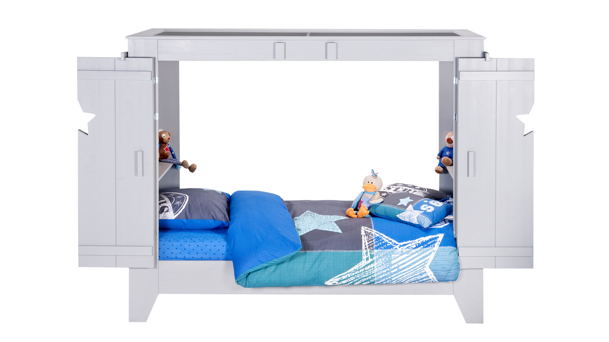 Lit cabane enfant gris HOME