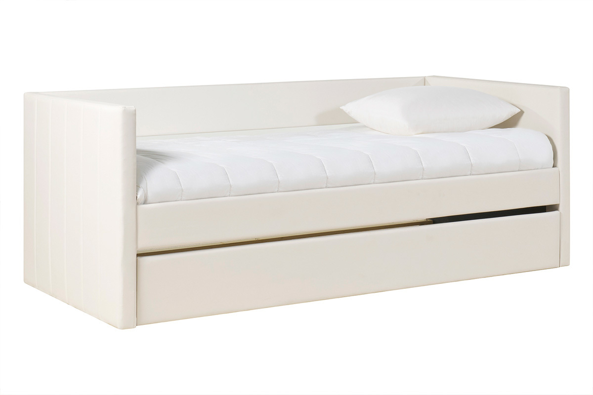 Lit gigogne blanc 90x190 cm ELIE