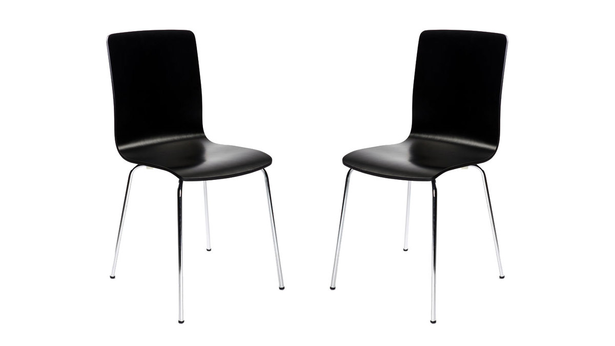 Lot de 2 chaises design cuisine noires NELLY