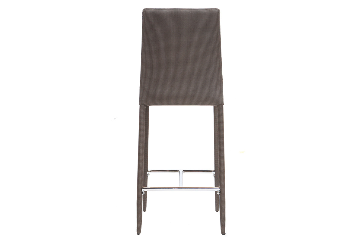 Lot de 2 tabourets / chaises de bar design taupe TALOS