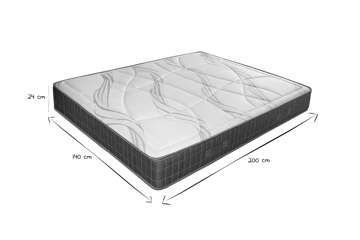 Matelas 140x200 avec accueil mousse  mmoire de forme 24 cm JIMY