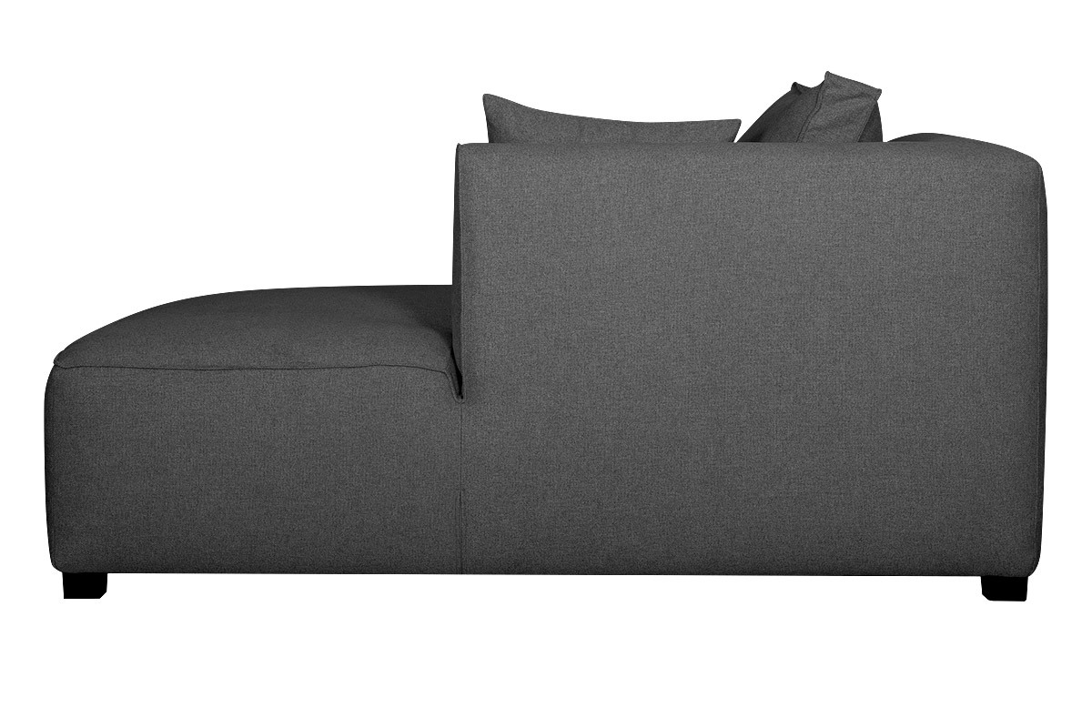 Mridienne angle droit en tissu gris anthracite PLURIEL