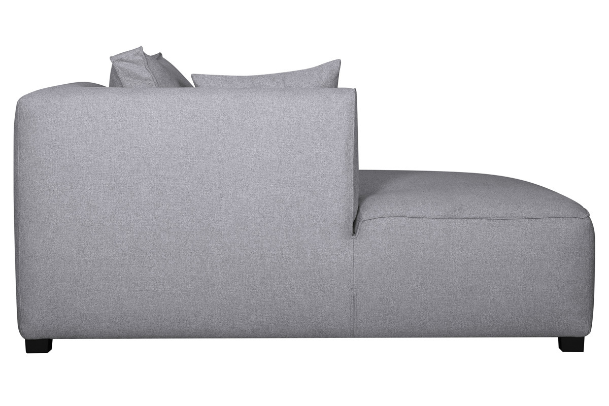 Mridienne angle gauche en tissu gris clair PLURIEL