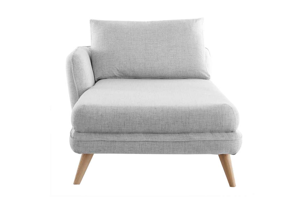 Mridienne angle gauche scandinave en tissu gris clair chin et bois clair CREEP