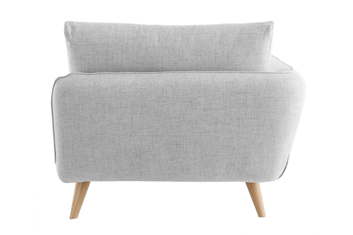 Mridienne angle gauche scandinave en tissu gris clair chin et bois clair CREEP