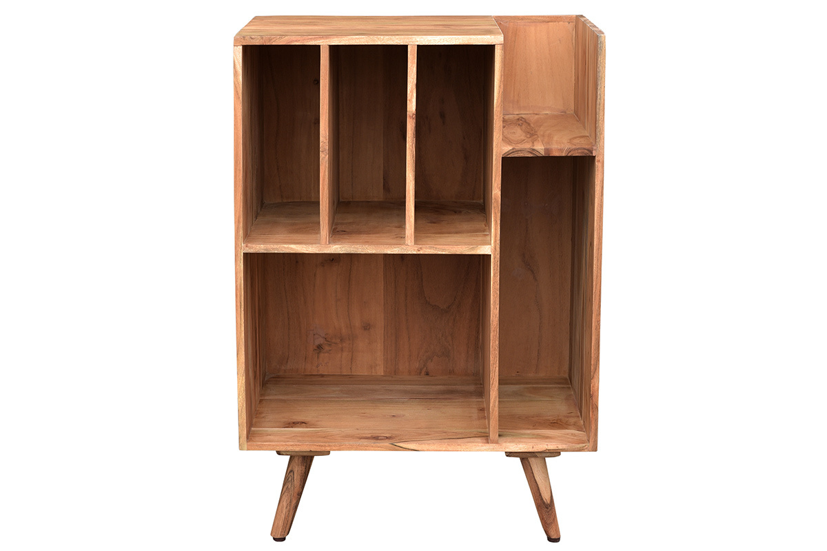 Meuble de rangement vinyles en bois massif L65 cm VIRGILE