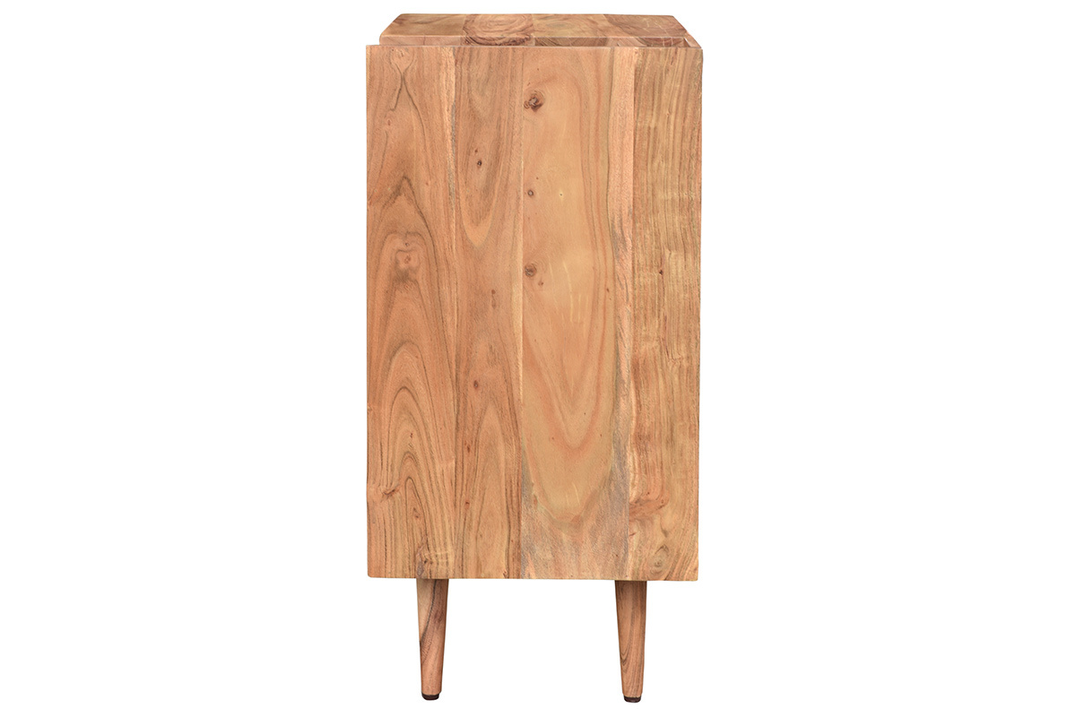 Meuble de rangement vinyles en bois massif L65 cm VIRGILE