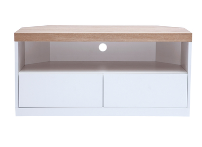 Meuble TV design blanc laqué L140 cm LATTE - Miliboo