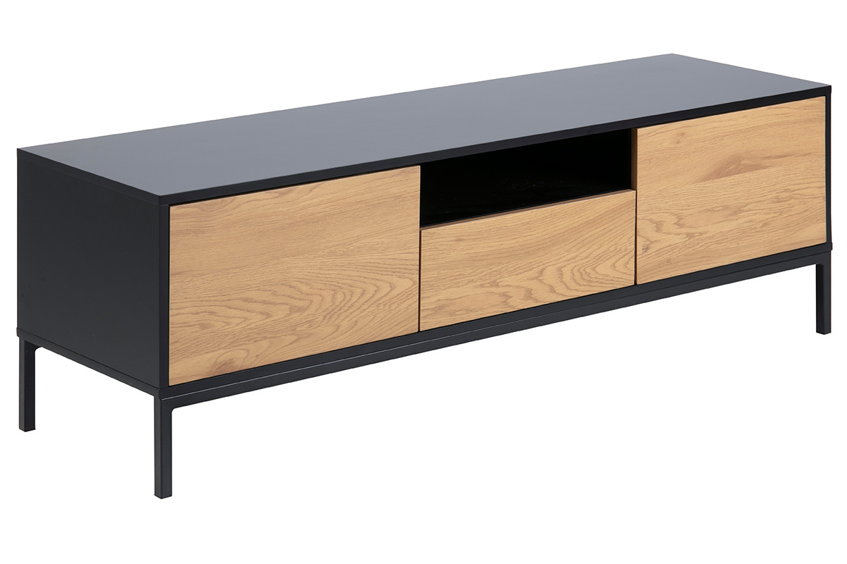 Meuble TV industriel bois et mtal L140 cm TRESCA