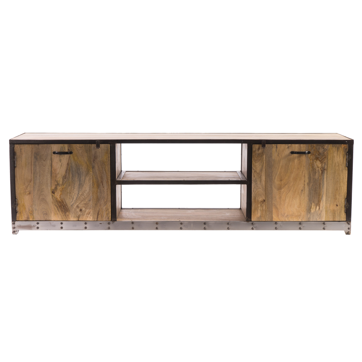 Meuble TV industriel en bois manguier massif L178 cm INDUSTRIA