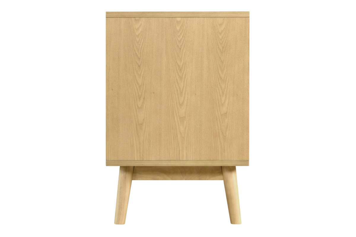 Meuble TV scandinave bois clair et blanc 1 tiroir TALIA