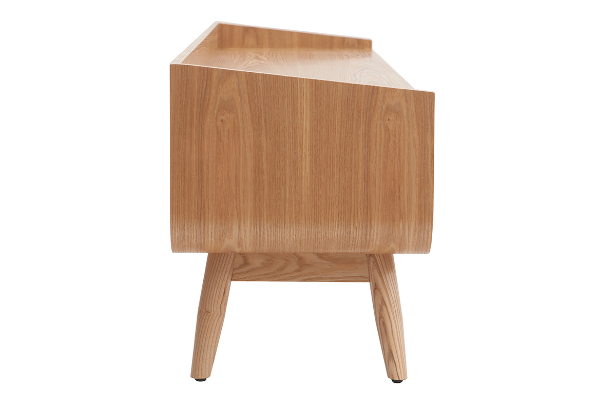 Meuble TV scandinave en bois clair L180 cm HALLEN