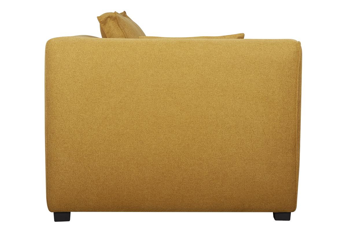 Module d'angle gauche pour canap en tissu jaune cumin PLURIEL