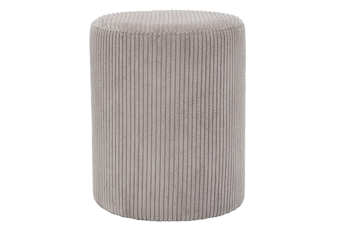 Pouf en velours ctel gris D40 cm DUROY