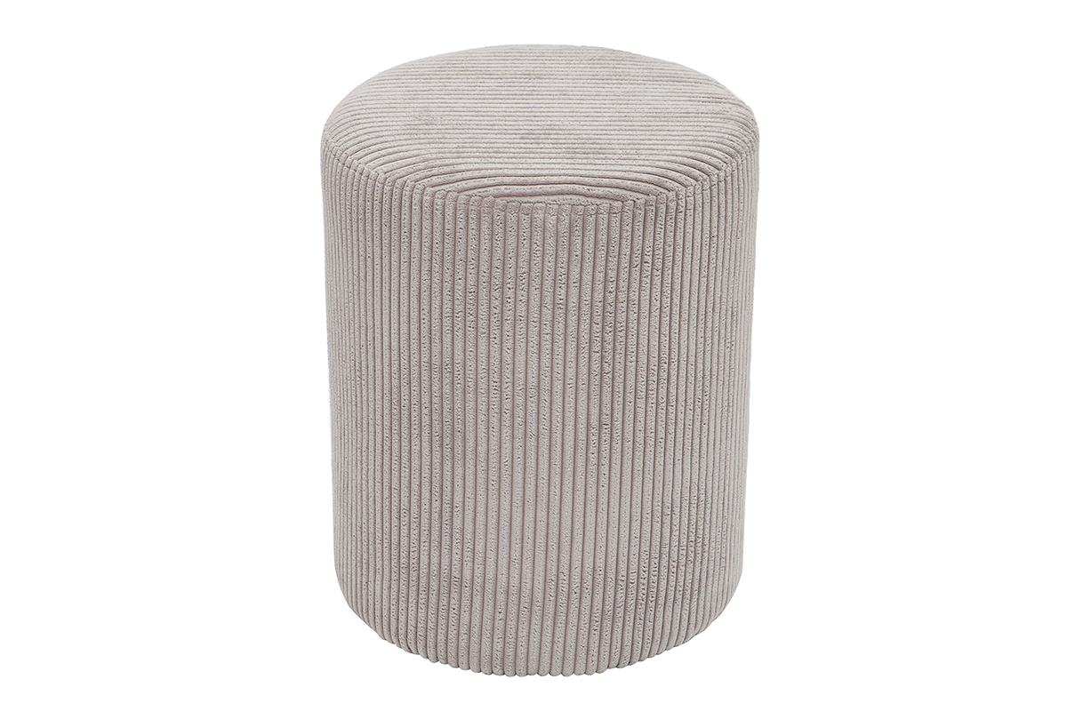 Pouf en velours ctel gris D40 cm DUROY