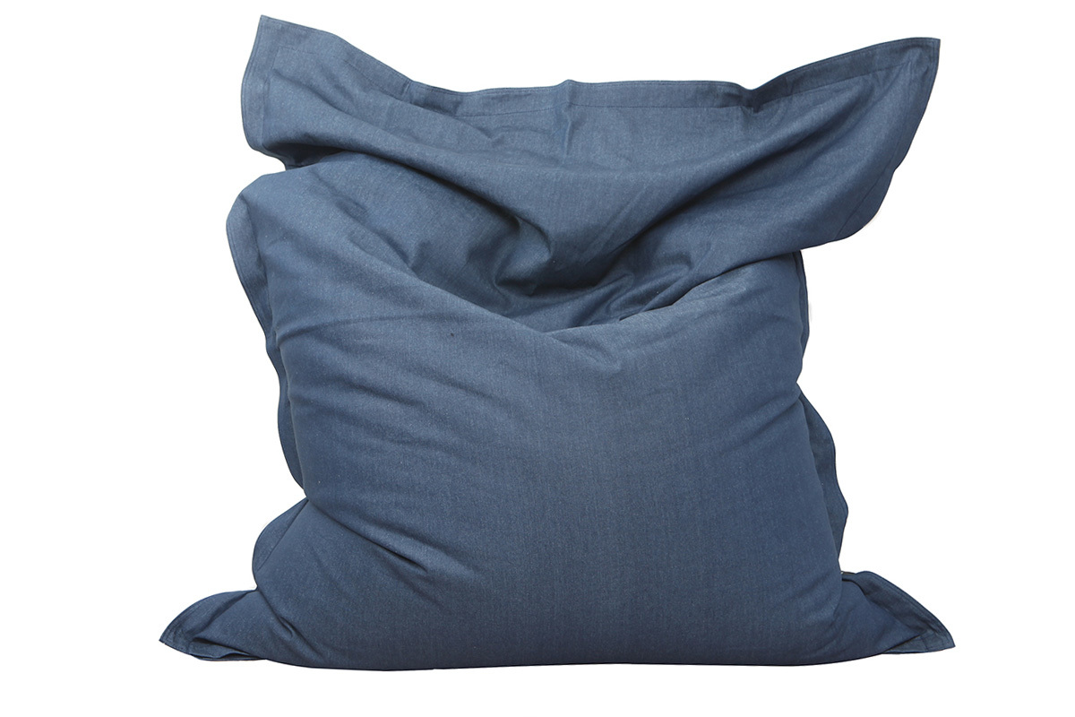 Pouf gant en coton bleu jean BIG MILIBAG