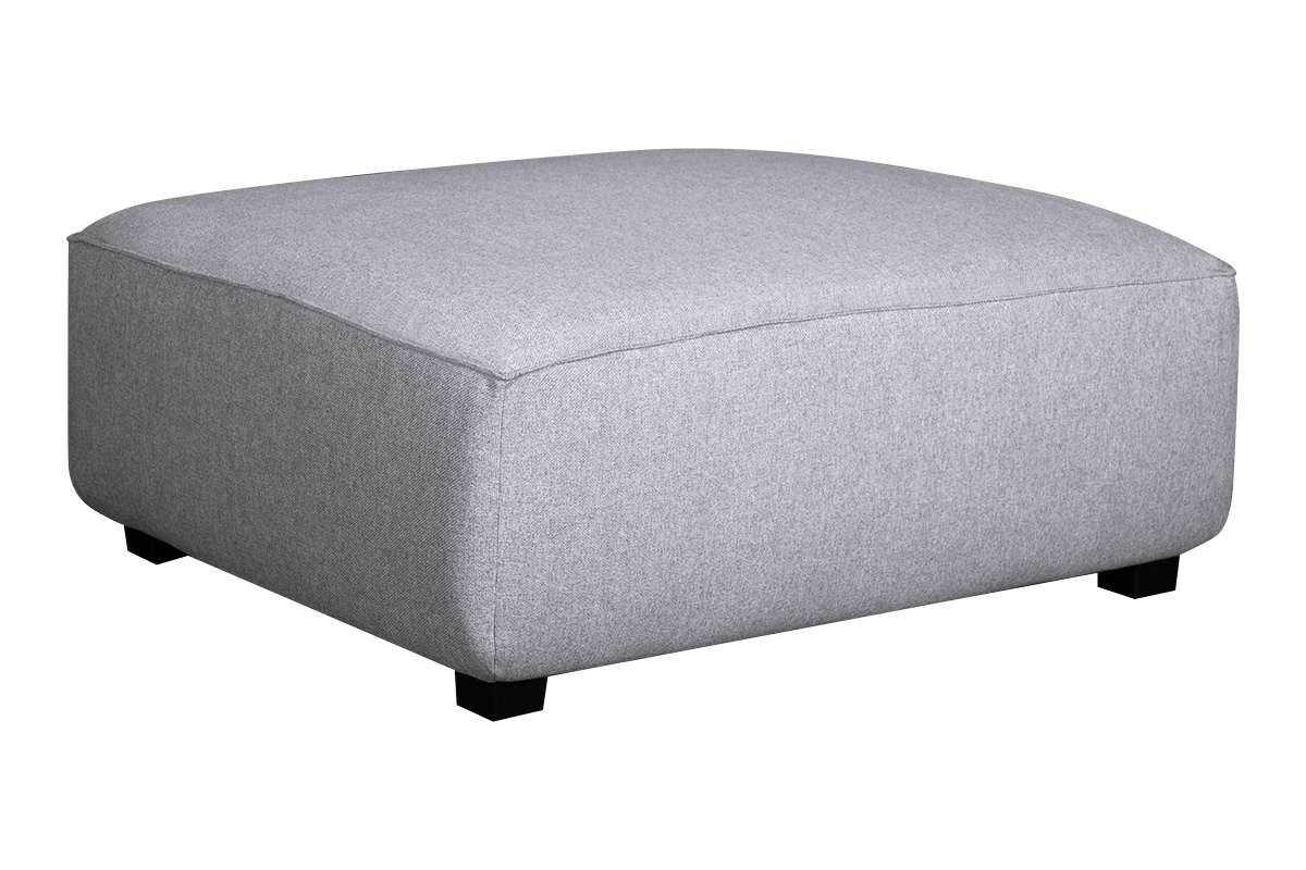 Pouf module de canap en tissu gris clair PLURIEL