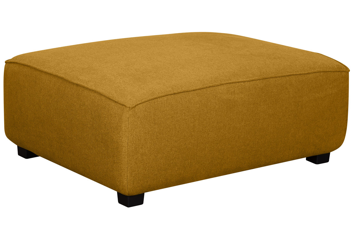 Pouf module de canap en tissu jaune cumin PLURIEL