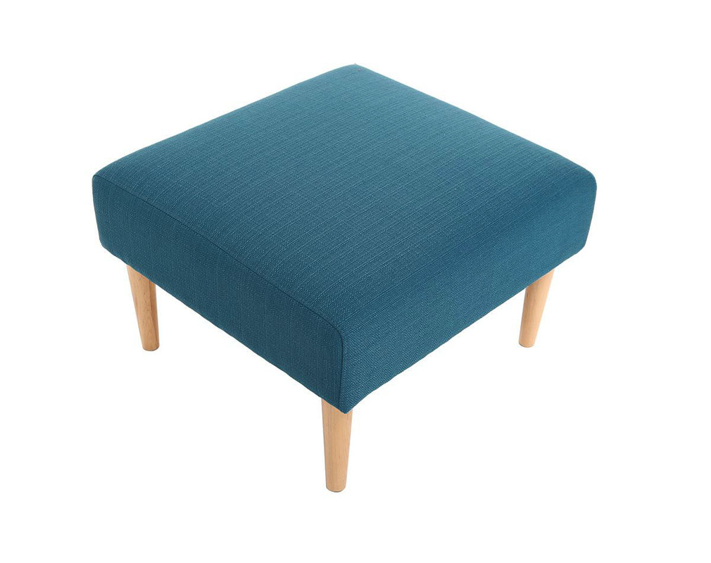 Pouf Repose Pieds Design Bleu Canard Oscar Miliboo