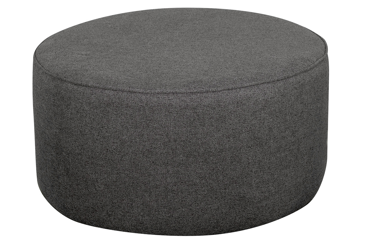 Pouf rond en tissu gris anthracite D70 cm COQ