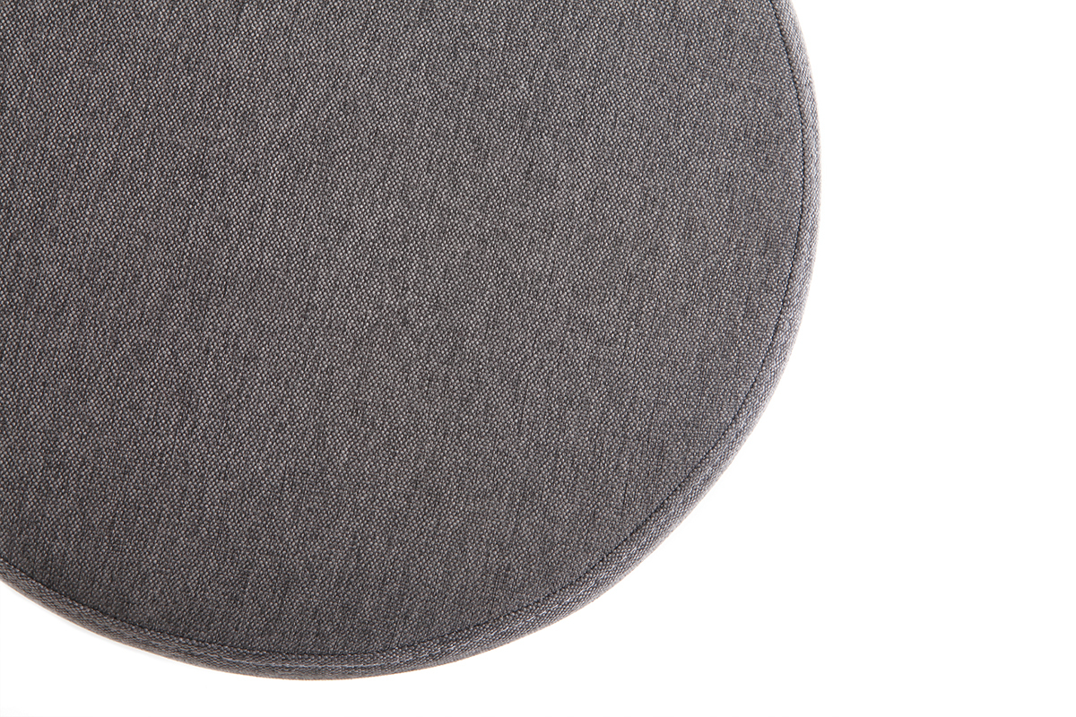 Pouf rond en tissu gris et mtal dor BETTY