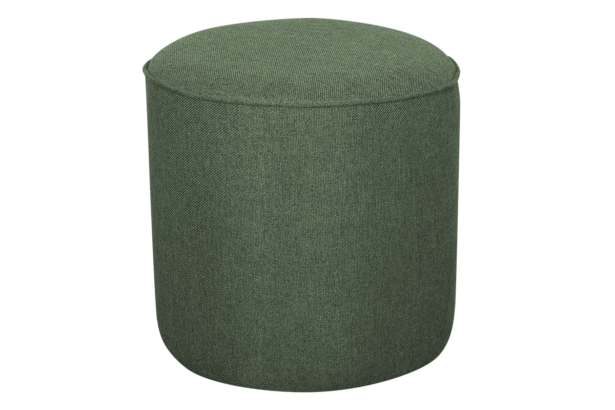 Pouf rond en tissu kaki D40 cm COQ