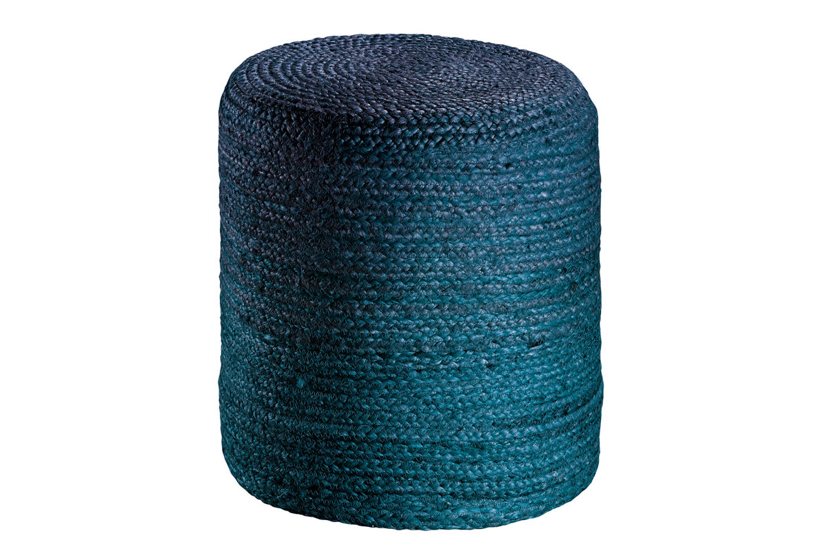 Pouf rond jute bleu GUNNY